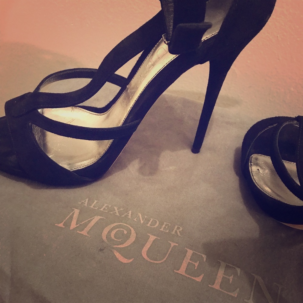 Alexander McQueen Suede Strappy Heels